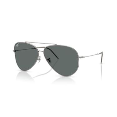 Imagem de Óculos de Sol Ray-Ban Polarizado Aviator Reverse 0RBR0101S 004/81 Tam 59 / Chumbo - Lentes Cinza