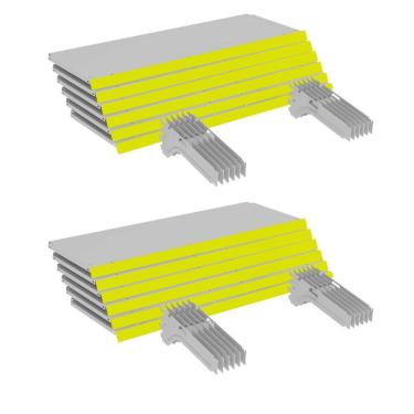 Imagem de Kit 12 Bandejas Gondola FIT 40 Branco 12X 25x90 Pe Amarelo