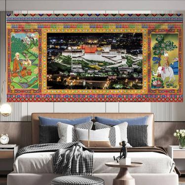 Imagem de Tapeçaria estilo tibetano Potala Palace Wall 150x75cm Microfabric