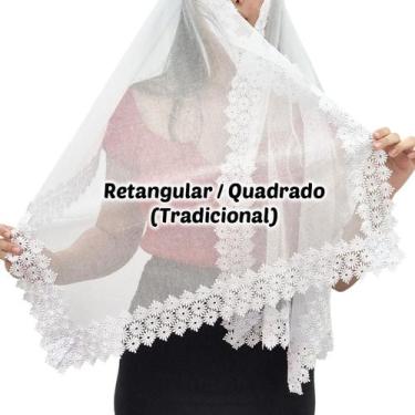 Imagem de Véu Ccb Congregação Cristã Renda Guipir Floral Larga Adulto (modelo Ka