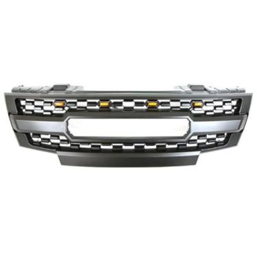 Imagem de Grade de para-choque de carro tela de insetos Kit de corpo de grade de corrida decorativa Grade de para-choque dianteiro compatível com a parte externa FRONTER 2009-2016 (sem luz)