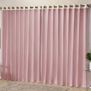 Imagem de Cortina La Bela 3 Metros Micropercal Sala Quarto Para Varão - Rosê