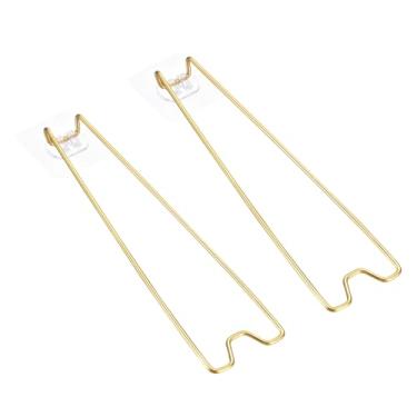 Imagem de Generic Cavalete adesivo de 23 cm, 2 peças, moldura de metal, suporte traseiro, suporte traseiro para artesanato, molduras artísticas, suprimentos para exibição de pinturas, dourado