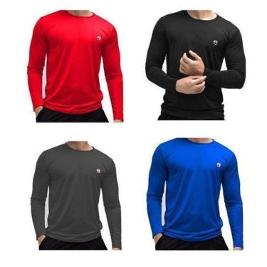 Imagem de Kit 4 Camisa Térmica Uv50+ Masculina Segunda Pele Proteção Solar-Masculino