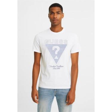 Imagem de Camiseta Guess Triangulo Bordado Timeless Branco-Masculino