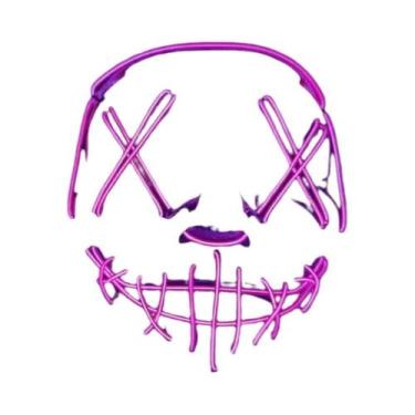 Imagem de Máscara De Halloween Luminosa LED Preta Em Forma De V Para Festa Festi