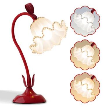 Imagem de Lâmpada AQDZCNF Flower Table Red Pearls 15x15x48cm LED