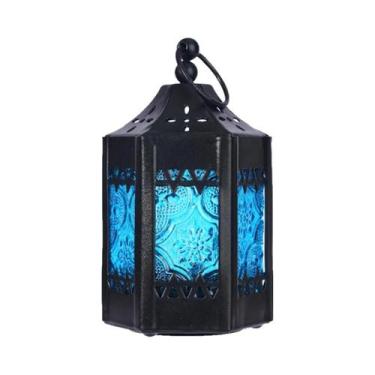 Imagem de 1 peça, ferragens retrô europeias, vidro colorido à prova de vento, lâ