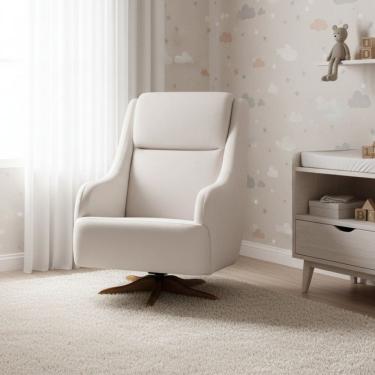 Imagem de Poltrona de Amamentação Giratória e Balanço Queen Bege