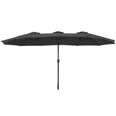 Imagem de Ombrellone Retangular Oversize 4,50m X 2,65m Preto Bel Alumínio Central Manivela Fps 60 Quiosque