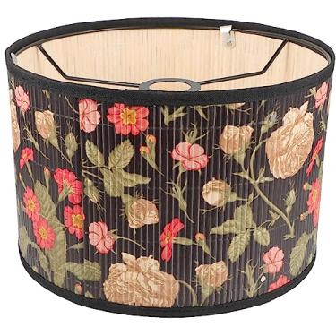 Imagem de Planta verde impressão abajur sala de estar quarto sala de jantar lustre abajur de bambu pingente vintage luz abajur vintage decoração vintage para casa abajur grande (Color : As Shown, Size : 30x30