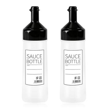 Imagem de CHILDHOOD Frascos de condimento Squeeze Squirt de 340 g com tampa, pacote com 2 - para ketchup, molho de salada, mostarda - preto