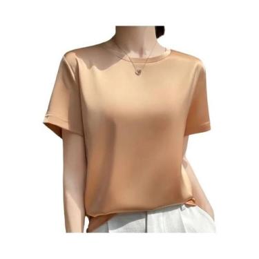 Imagem de Camisetas Femininas De Manga Curta Soltas Para Primavera E Verão Com F