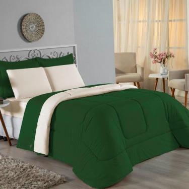 Imagem de Kit Edredom Dupla Face + Jogo de Lençol King Nobre 6 peças Malha 100% 