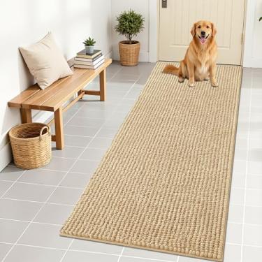 Imagem de OLANLY Tapete de porta de cachorro para patas enlameadas 70 x 24, capacho de lama de chenille ultra absorvente, antiderrapante, lavável e com armadilha de sujeira para entrada interna, tapetes