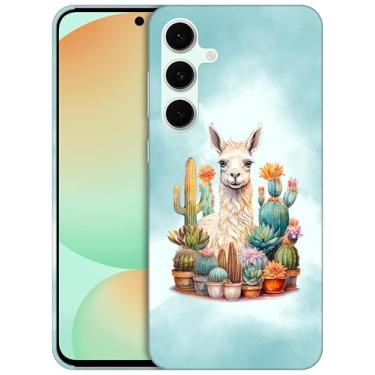 Imagem de GlamCase - Capa com suporte com estampa floral de lhama e cacto para S24FE5G