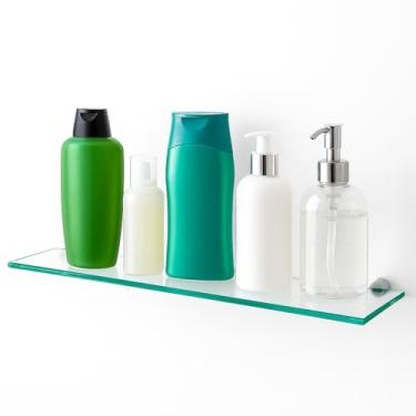 Imagem de Prateleiras de Vidro Temperado 30 cm Organização e estilo para banheiro, cozinha e lavanderia