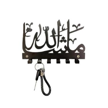 Imagem de x3anggyt5 Suporte de parede para cabide 1 chaveiro, suporte de armazenamento, toalheiro, gancho organizador, cabide de parede personalizado, ganchos para casaco de arte (preto)