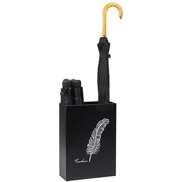 Imagem de Suporte de guarda-chuva de armazenamento de guarda-chuva, suporte de guarda-chuva de metal, suporte retangular para guarda-chuva, com bandeja removível para armazenamento de guarda-chuva
