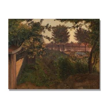 Imagem de NHLDZYH J.C. Dahl Reprodução de arte famosa, arte em tela de paisagem romântica nórdica, decoração de parede elegante para sala de estar e escritório. (Vista da costa rochosa). 30 x 40 cm - 11,8 x
