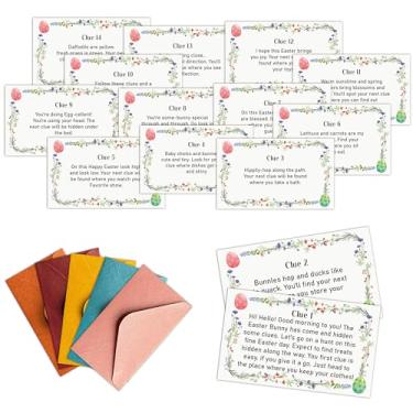 Imagem de DRWJPAT Easter Scavenger Hunt Game, Easter Games for Family Treasure Riddle Egg Hunt Cards Game Activities, Spring Floral Holiday Indoor Outdoor Party Games Supplies Gifts for Adults Friends, 01