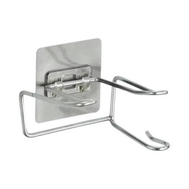 Imagem de Suporte Para Secador De Cabelo Autoadesivo Montado Na Parede Sem Furad