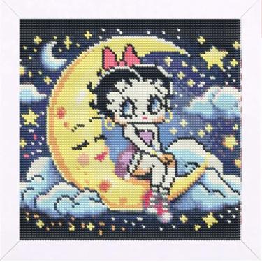 Imagem de eimivrc Kits de arte de diamante para adultos - Kits de arte de diamante de desenho animado para crianças, kits de pintura de diamante de broca completa DIY para adultos arte de pedras e artesanato