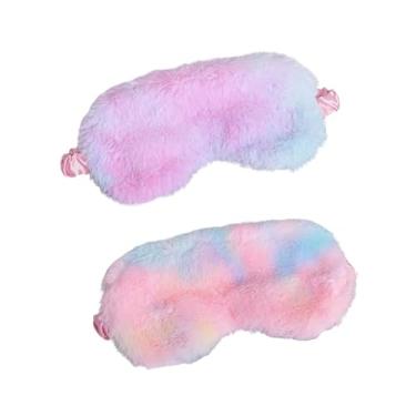Imagem de Máscara de dormir de pelúcia, pacote com 2, capa macia para olhos peludos, bloqueio de luz para viagem, soneca, dormir, homens e mulheres