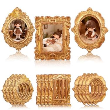 Imagem de Toyvian Molduras Vintage Em Miniatura: 18 Peças de Mini Molduras Douradas para Artesanato, Decoração de Casa de Bonecas Em Escala 1:12, Expositor de Fotos Na Parede, Acessórios Fotográficos Antigos