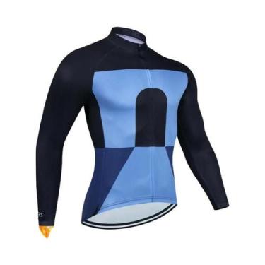 Imagem de Camisa De Ciclismo Térmica Masculina De Inverno Com Forro De Lã, Manga