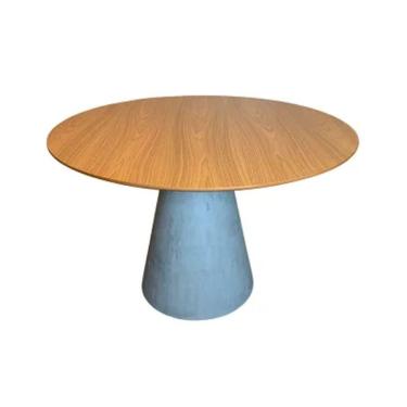 Imagem de Mesa De Jantar Cone Redonda 140 Cm Cimento Queimado