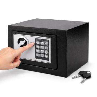 Imagem de Cofre Eletrônico Digital Aço Reforçado Senha Chave 23x18x17 - A Casa d
