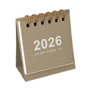 Imagem de Mini calendário de mesa 2026 estilo simples portátil calendário de pla
