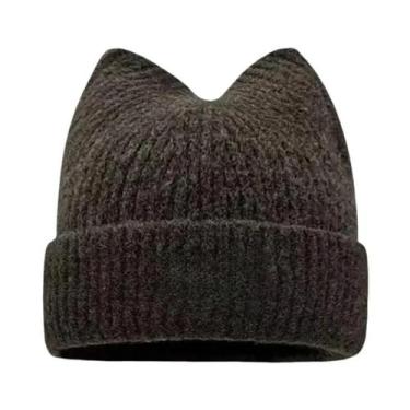 Imagem de Gorro Feminino De Lã Quente Com Orelhas De Gato, Estilo Coreano, Para 