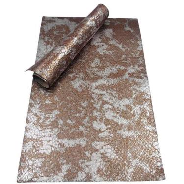 Imagem de Lonita Marrom e Prata Camuflado  40x24cm 3un Manta Artesanato Chinelo 