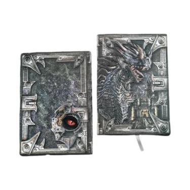 Imagem de Caderno Retro A5 Com Capa Dura Em Couro Com Estampa De Dragão 100 Folh