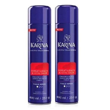 Imagem de Kit 2 Unidades Hair Spray Karina Fixação Normal 400Ml