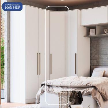 Imagem de Guarda-roupa Canto Oblíquo 1 Porta 100% Mdf Requinte+ Branco Line