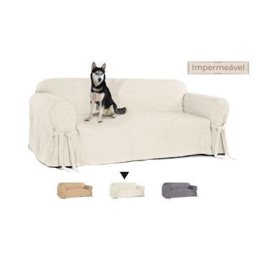 Imagem de Capa Protetora Para Sofá de 4 Lugares Acquablock Impermeável Animal Ca