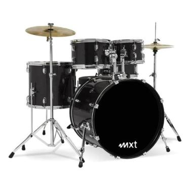 Imagem de Bateria Acústica MXT Completa Para Igreja + Banco E Pratos