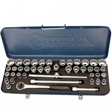 Imagem de Jogo de Soquetes Estriados 1-2 com 43 Peças 015.560 Gedore Jogo de Soquetes Estriados 1-2 com 43