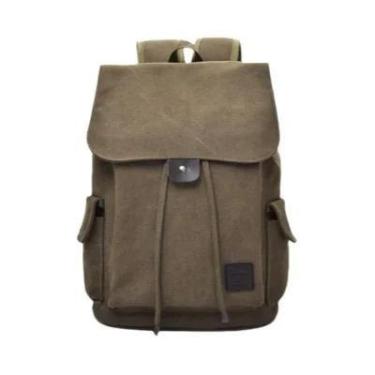 Imagem de Mochila Grande De Lona Masculina Para Viagens, Escola, Camping, Bolsa 