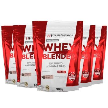 Imagem de 5X Whey Blender Concentrado Chocolate 900G Hf Suplementos