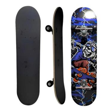 Imagem de Skate Montado Juvenil Infantil Adulto Estampado Madeira Com Lixa Aplic