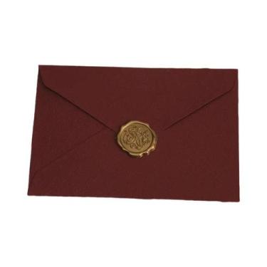 Imagem de Conjunto De Envelopes Com Textura De Linho 10 Peças Com Lacre De Cera 