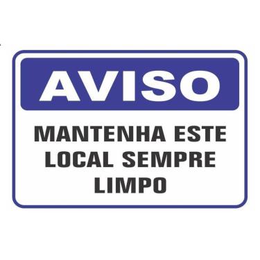 Imagem de Placa Aviso Mantenha Este Local Limpo Sinalização 20x30cm