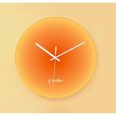 Imagem de Relógio de parede silencioso e simples, sala de estar, pôr do sol, dup