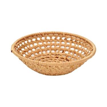 Imagem de Bandeja De Servir Em Rattan Trançado Artesanal Para Festas, Café Da Ma