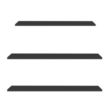 Imagem de Prateleira Flutuante Para Escritório Kit 3 Com Suporte Invisível Cp3 Yara Preto - Lumil