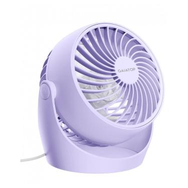 Imagem de Ventilador de Mesa Gaiatop Roxo 11 cm, 3 Velocidades, Inclinação 360°, Silencioso 30 dB, Vento 6,2 m/s, Potência 6,8W, Modelo AF-01